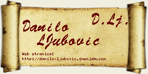 Danilo LJubović vizit kartica